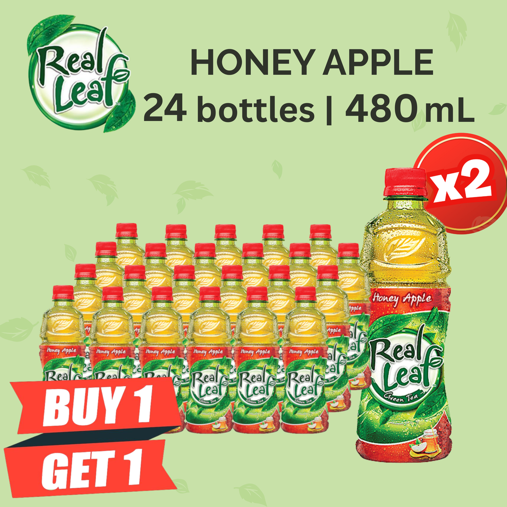 Real Leaf Honey Apple 480 ml x 24 (BOTO)