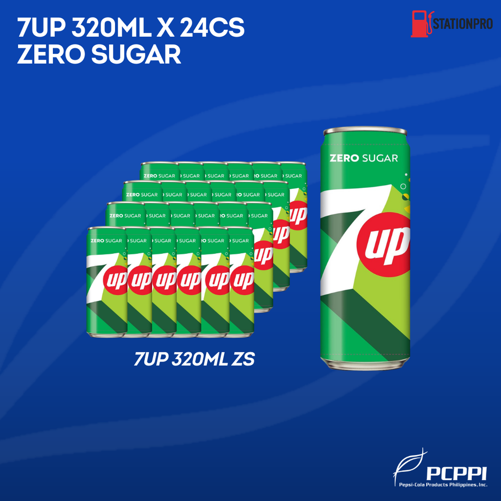 Seven Up Zero Sugar 320mL Can /24