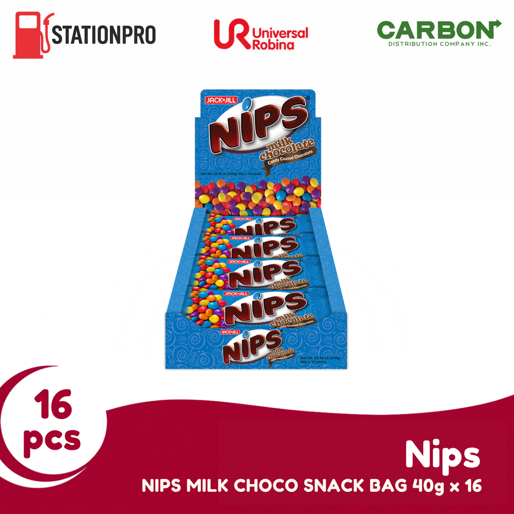 NIPS MILK CHOCO SNACK BAG 40gx16