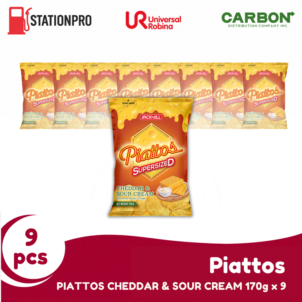 PIATTOS CHEDDAR & SOUR CREAM 170g x 9