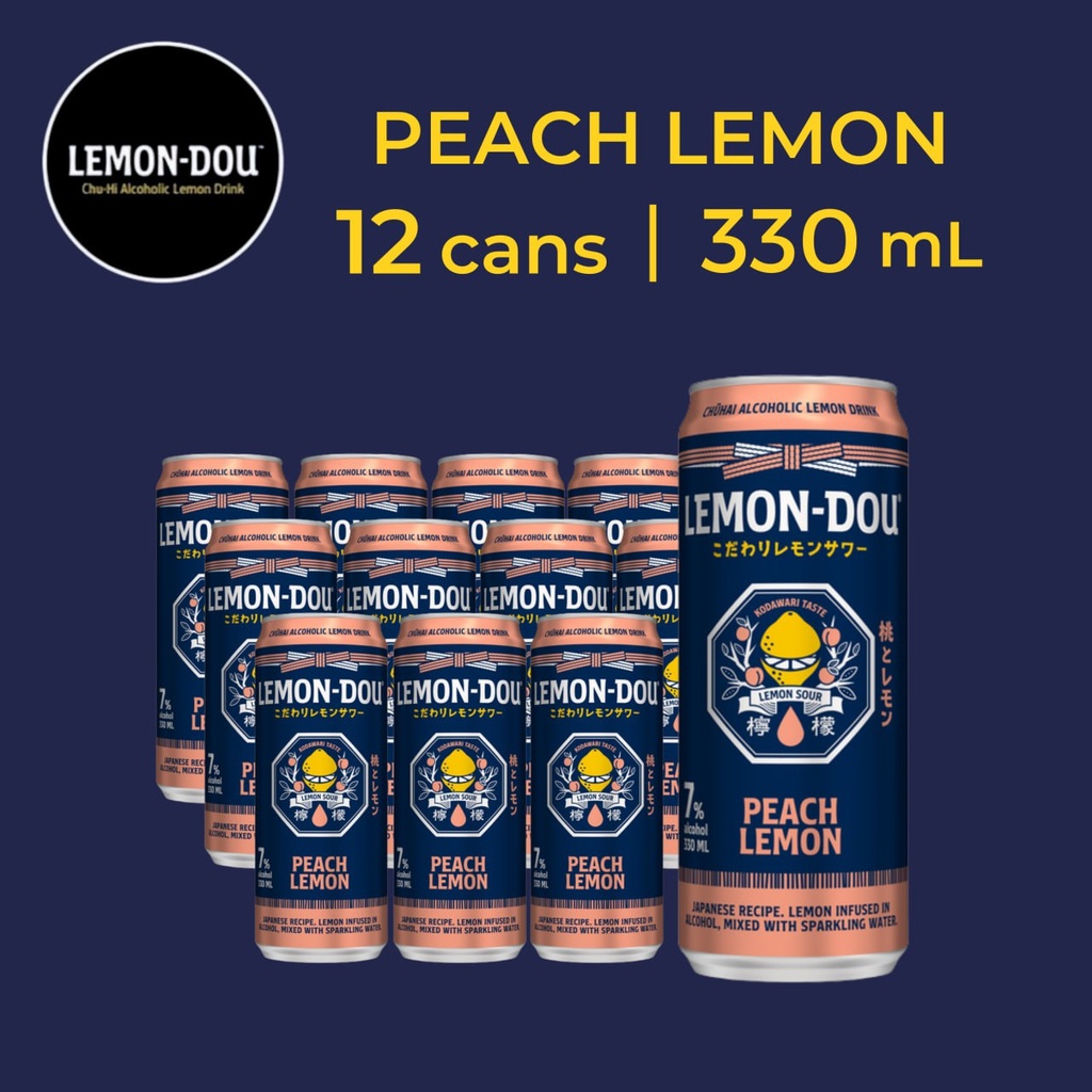 Lemon-Dou Peach Lemon 7% 330 ml x 12